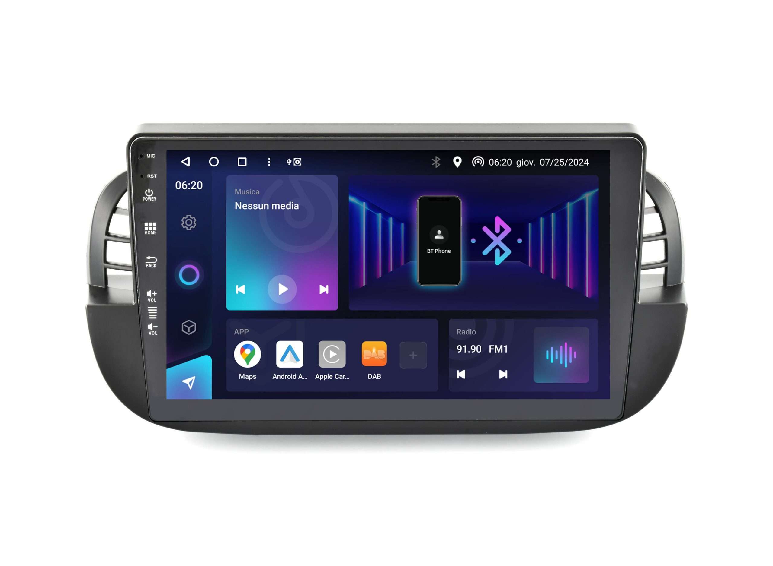 Mediastation phonocar customfit 9 Fiat 500/500c 2007/2015