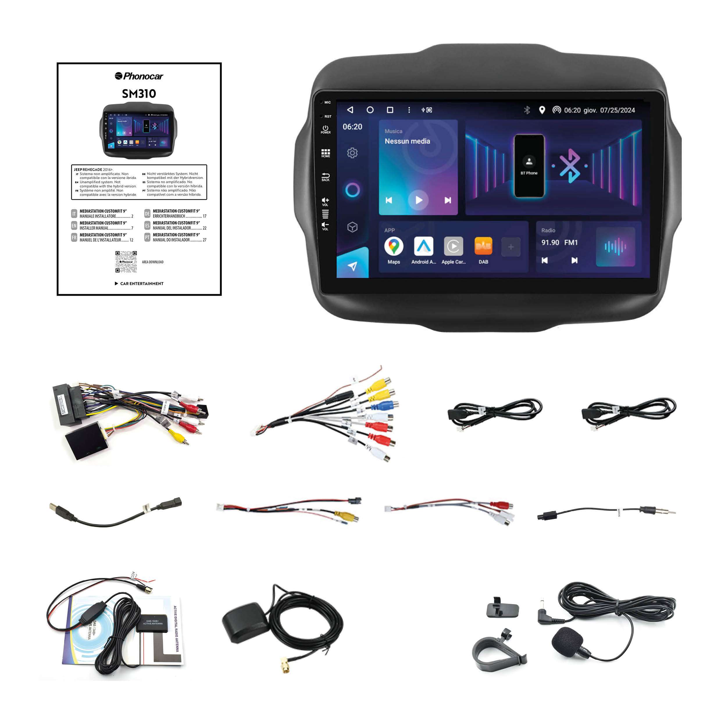Mediastation phonocar customfit 9 Jeep Renegade - immagine 3