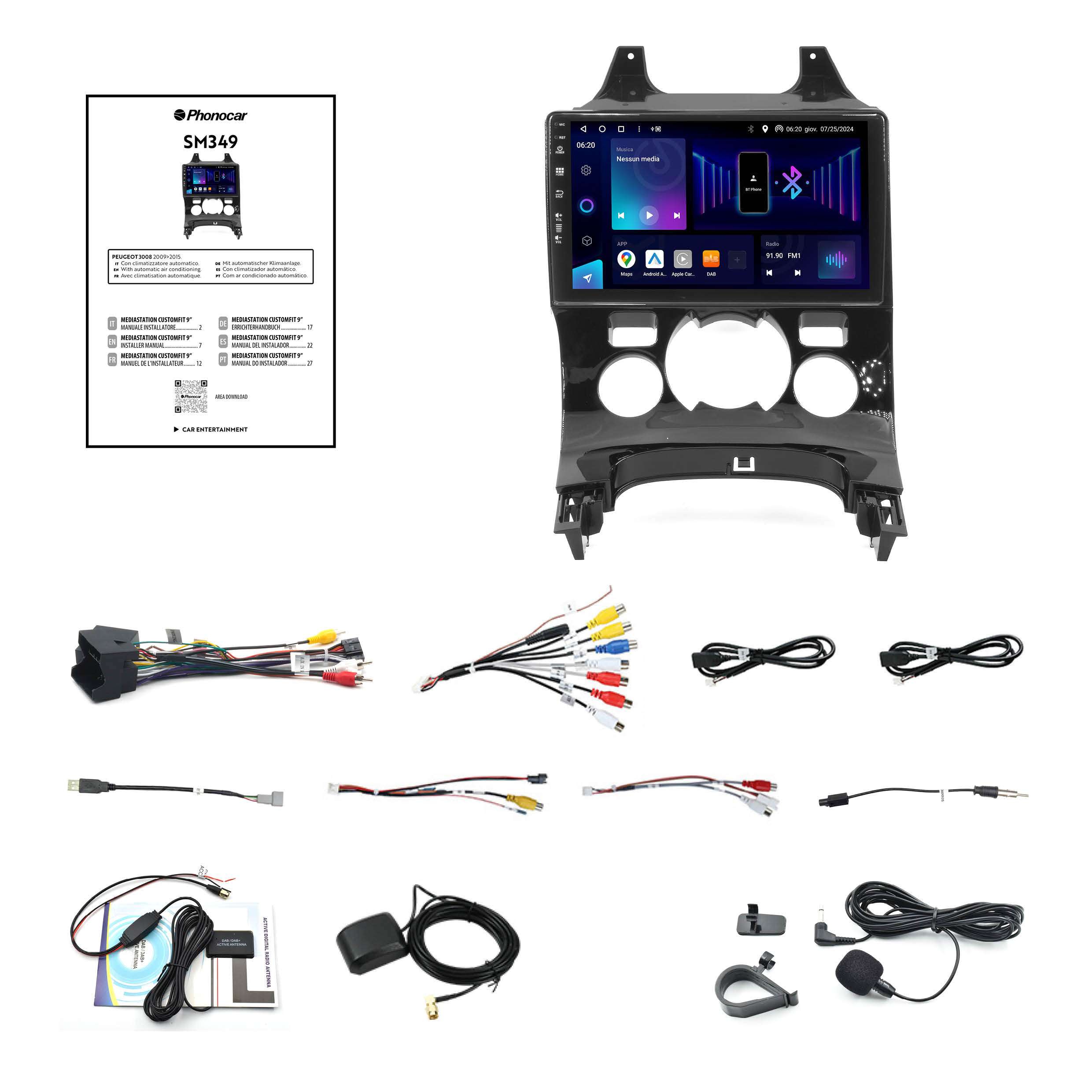 Mediastation phonocar customfit 9 Peugeot 3008 clima auto - immagine 3