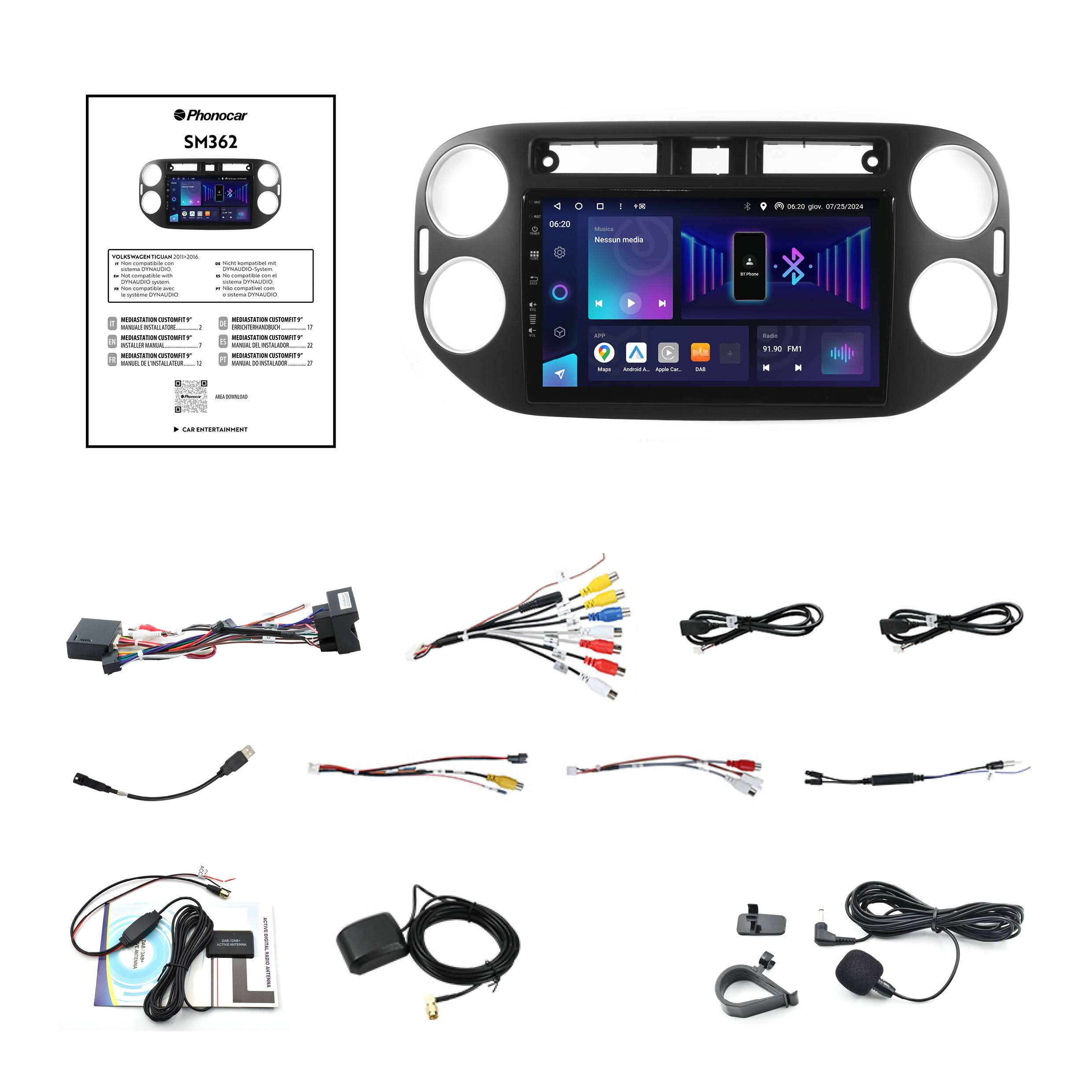 Mediastation Phonocar customfit 9 Volkswagen Tiguan - immagine 3